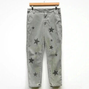 Sundry women's Gray Star-Printed Chino Pants Casual Slim Fit size 27